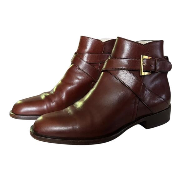 Bally Bickford Brown Leather Ankle Strap Boots Size 5½ M Made in Italy - Picture 10 of 16
